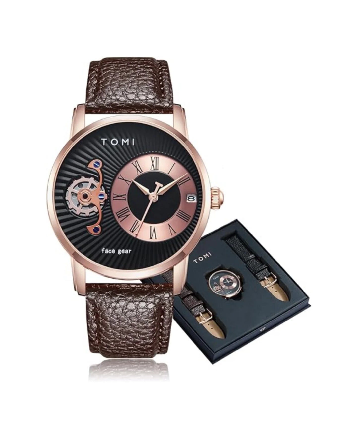 Tomi T-104 Face Gear Dual Strap watch